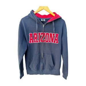 Arizona Wildcats Hoodie Mens S Blue Red Spell Out Full Zip Sweatshirt